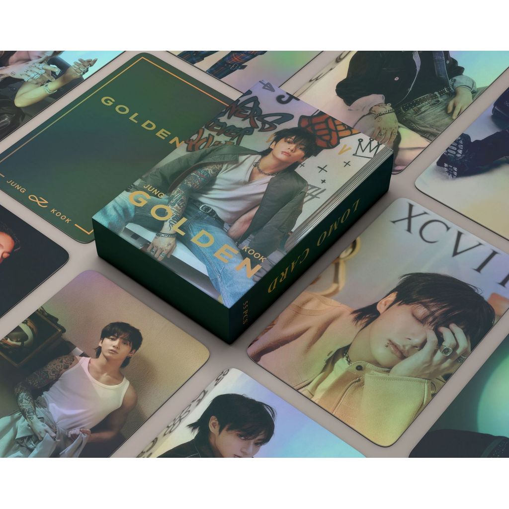 55 Card Jungkook BT S Lomo Jungkook Golden Hologram