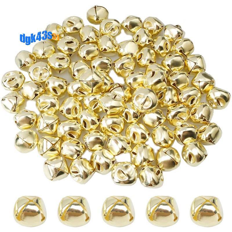 100 Miếng Chuông Jingle, Chuông Jingle Kim Loại 15 Mm Mini Thủ Công Chuông Hạt Cho DIY Vàng
