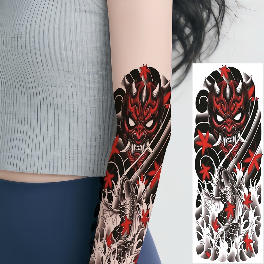 X9LN Hình Xăm Hoạt Hình Phong Cách Nhật Bản và Dark Style, Temporary Water Transfer Tattoo