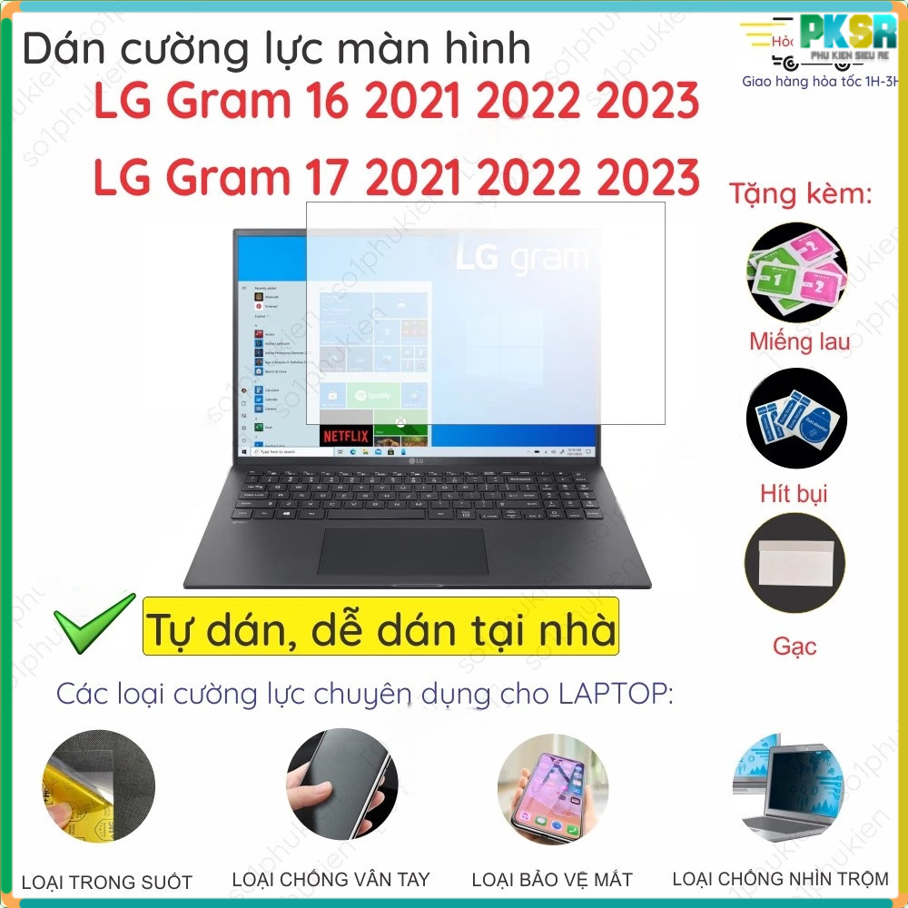Dán màn hình cường lực cho LG Gram 16 17 2021 2022 2023 2024/ Pro 17Z990 LG gram +view 16MR70 16" 17