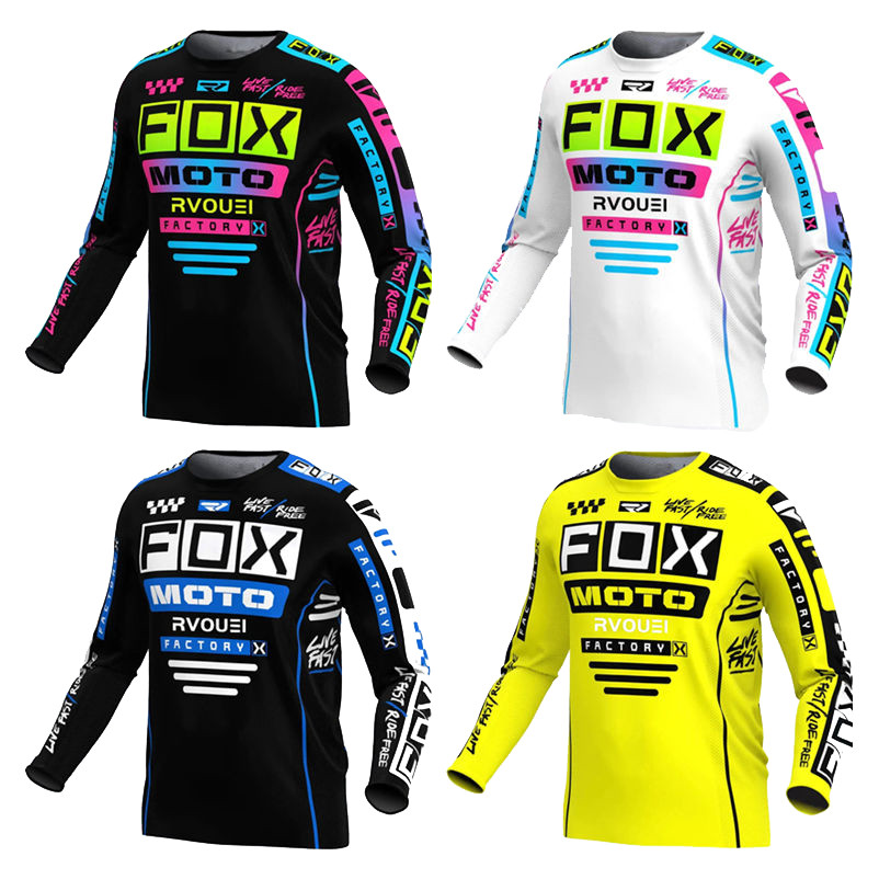 Racing Rvoiei Fox Motocross Jersey dành cho nam, Áo đi xe đạp MTB Downhill Mountain Enduro, Sấy nhan