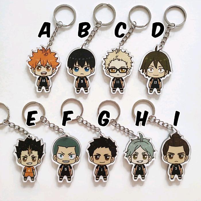 Keychain Anime Haikyuu 1 Karasuno Hinata Kageyama Tsukishima Yamaguchi Nishinoya Tanaka Daichi Sugaw