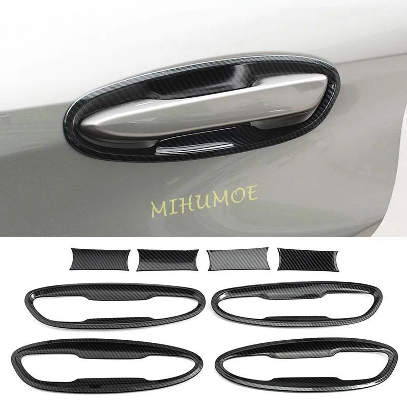 Sợi Carbon Đen Tay Nắm Cửa Ô Tô Bao Quanh Viền Cho Xe Lexus ES ES250 ES300h ES350 2019 2020 2021 202