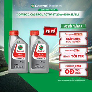 [BST Bác tài công nghệ] COMBO 2 Dầu nhớt xe số Castrol ACTIV 4T 20W-40 (0.8L/1L)