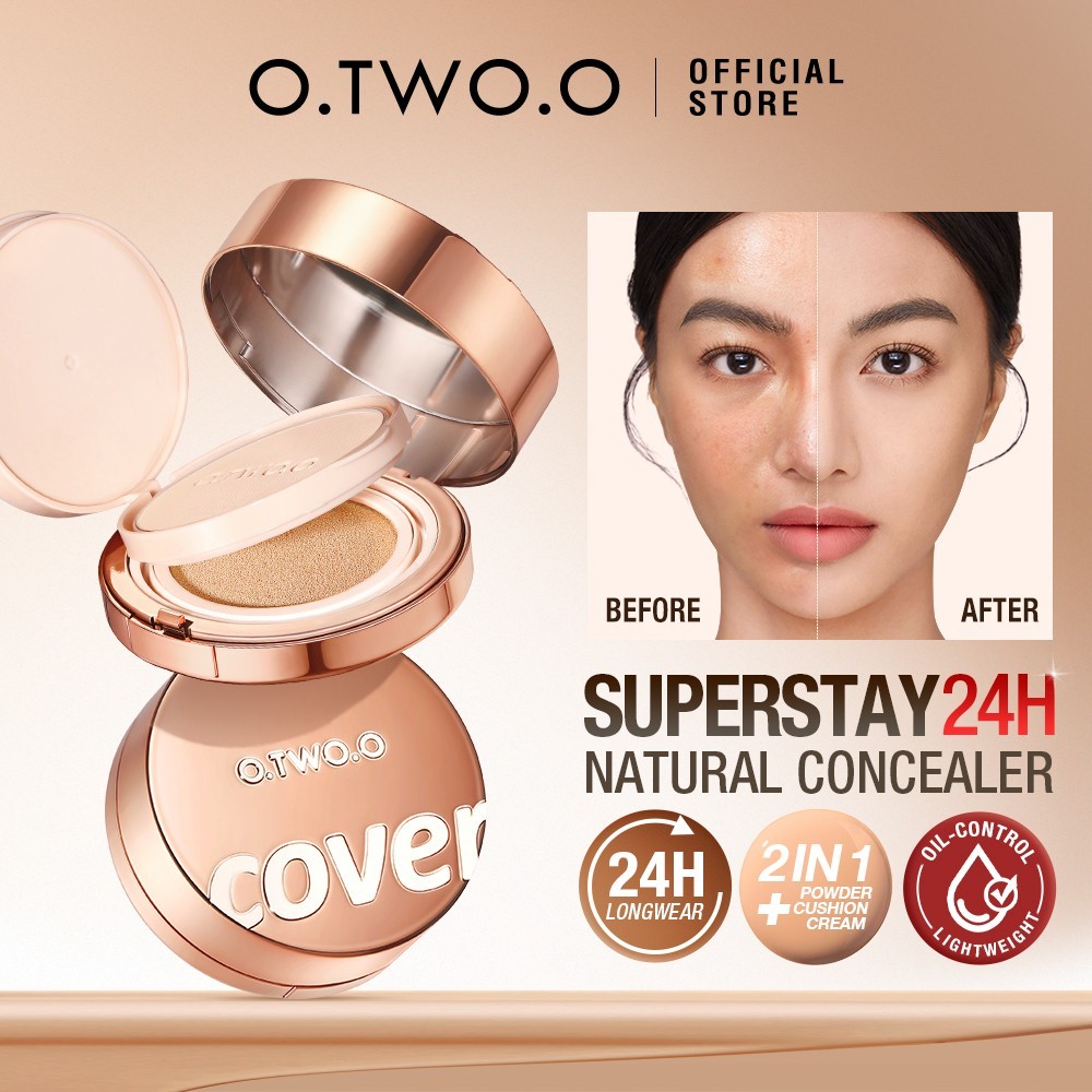 O.TWO.O Soft Focus Foundation & Setting Powder Face Makeup Chống Thấm Nước Lâu Dài Kiểm Soát Dầu Mat