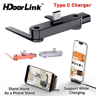 Bộ sạc HdoorLink 240W Type C có cáp đứng loại C có giá đỡ vô hình để chơi game