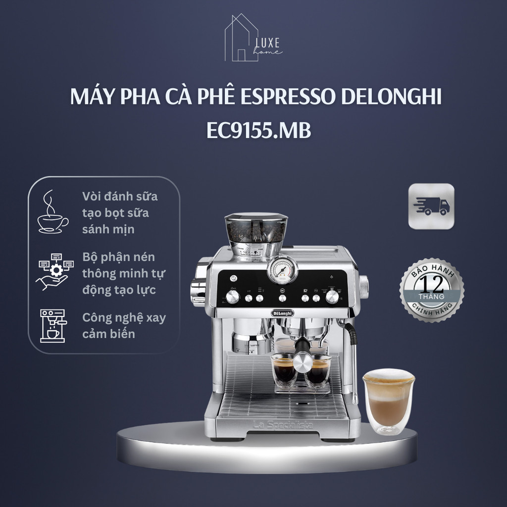 Máy pha cà phê Espresso DeLonghi EC9355.M - Bảo Hành 12 Tháng