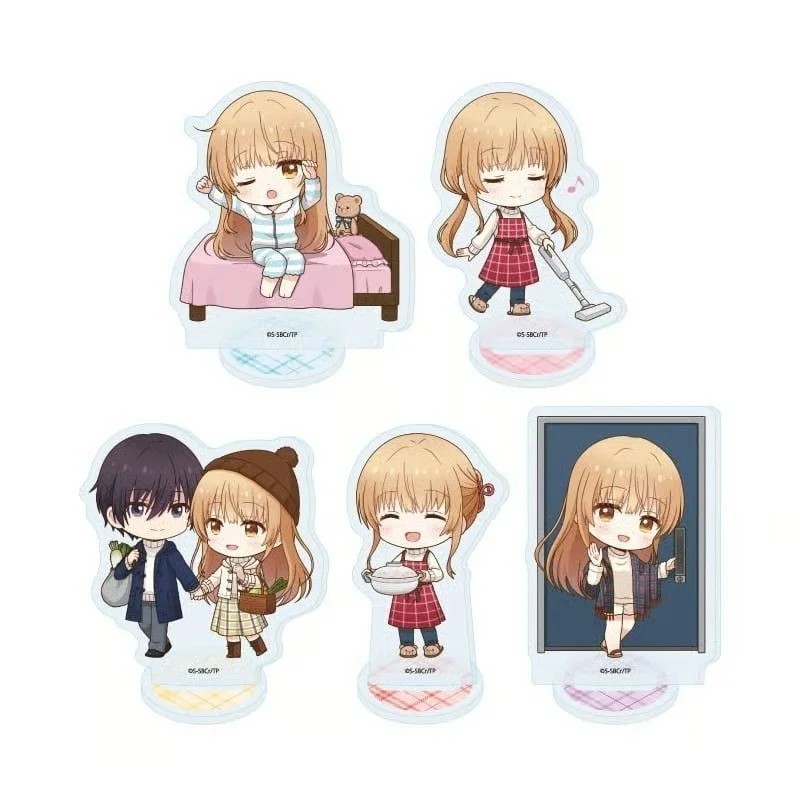 Standee Anime Thiên Sứ Nhà Bên Mahiru Shiina Amane Fujimiya mô hình acrylic trang trí bàn Móc khóa a