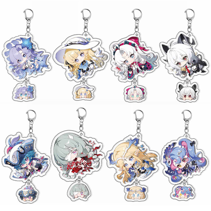 Game Wuthering Waves Keychain Cartoon Figure Phrolova Cartethyia Cantarella Zani Pendant Car Key Rin