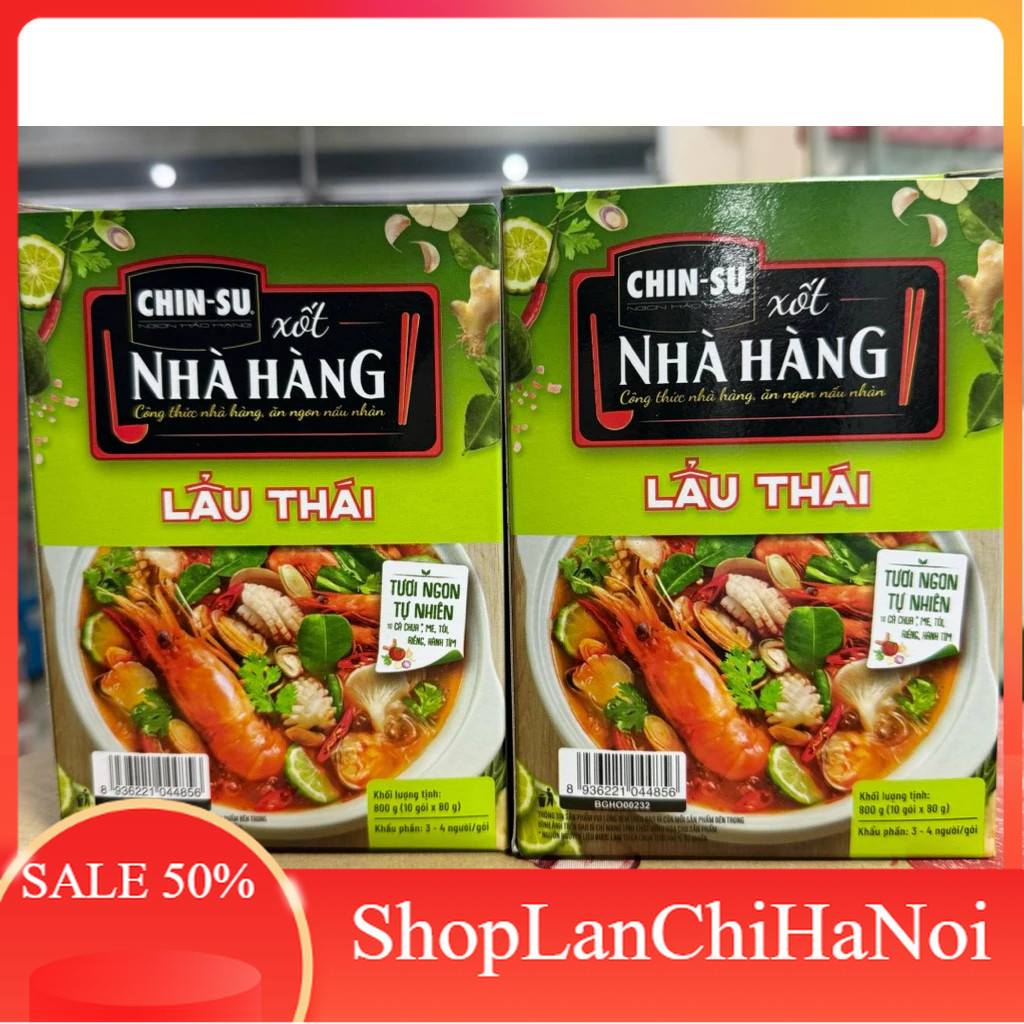 ( Hộp 10 Gói) Lẩu Thái Chinsu  (80g/1 gói) Shop Lan Chi