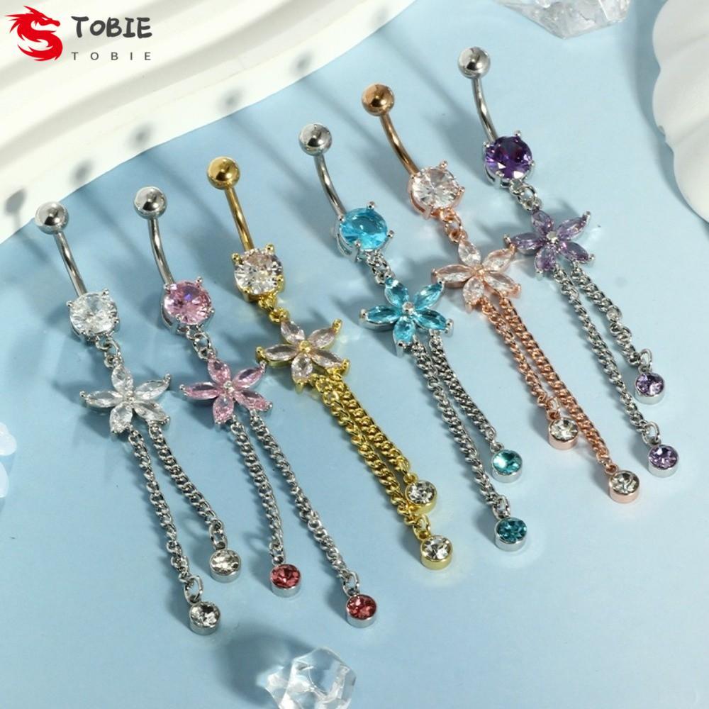 Nhẫn rốn TOBIE inox đa màu sắc, style hip hop thời trang