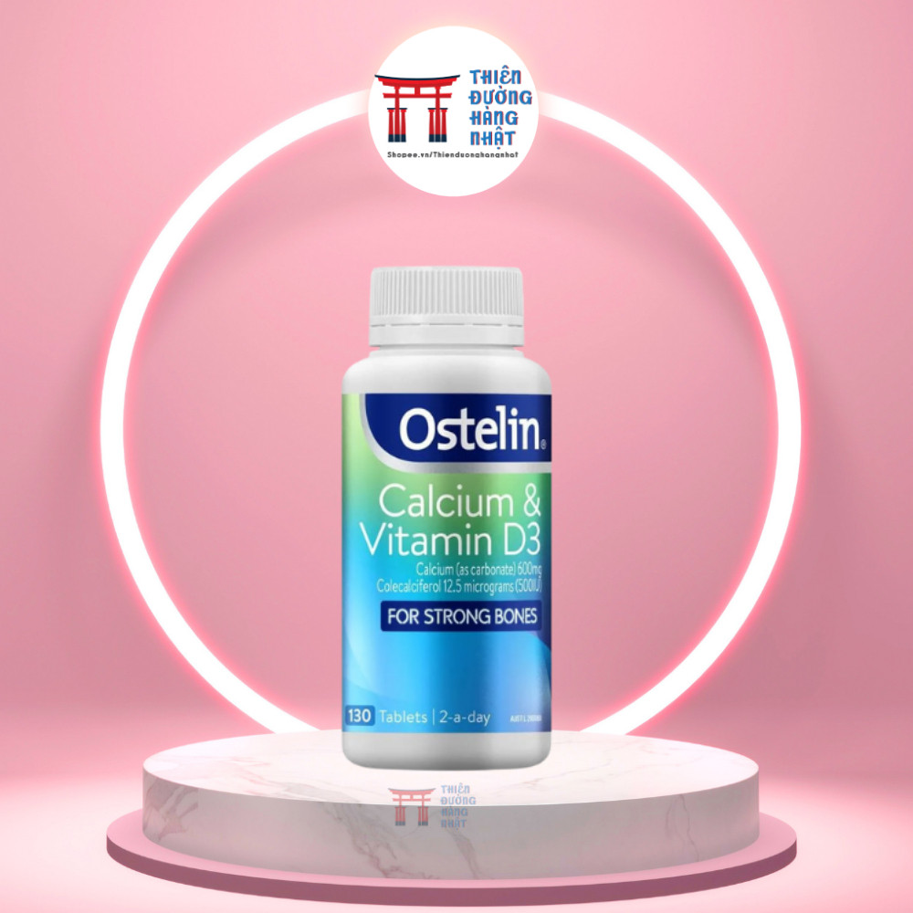 Ostelin Canxi và vitamin D3, canxi cho bà bầu, canxi bầu Ostelin 130 viên Úc
