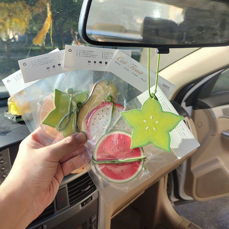 【Ready Stock】 Car Fragrant Tablets Pendant Internet Celebrity Fruit Slice Car Aromatherapy Lasting P