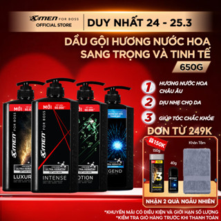 Dầu Gội Nam XMen for Boss 650g Hương Nước Hoa Châu Âu - 4 Mùi Hương Sang Trọng Lịch Lãm