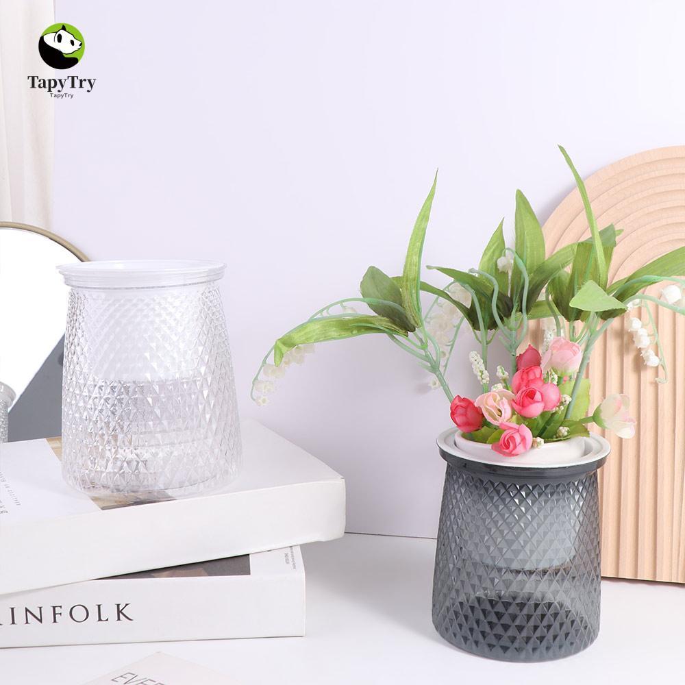 Bình hoa ALISON, Chậu cây tự tưới bằng nhựa trong suốt, Chậu hoa thủy canh Trang trí chậu hoa Mini l