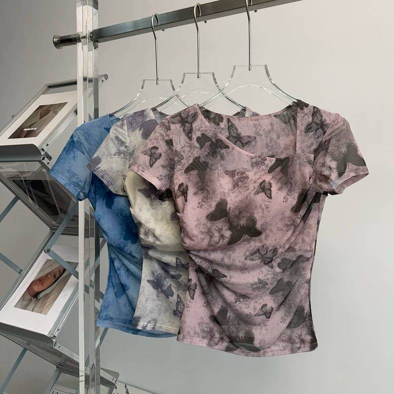 Yoga Clothes with Chest Pad Women's Tops Short-Sleeved T-shirt Slim Fit Slimming Professional Pilate