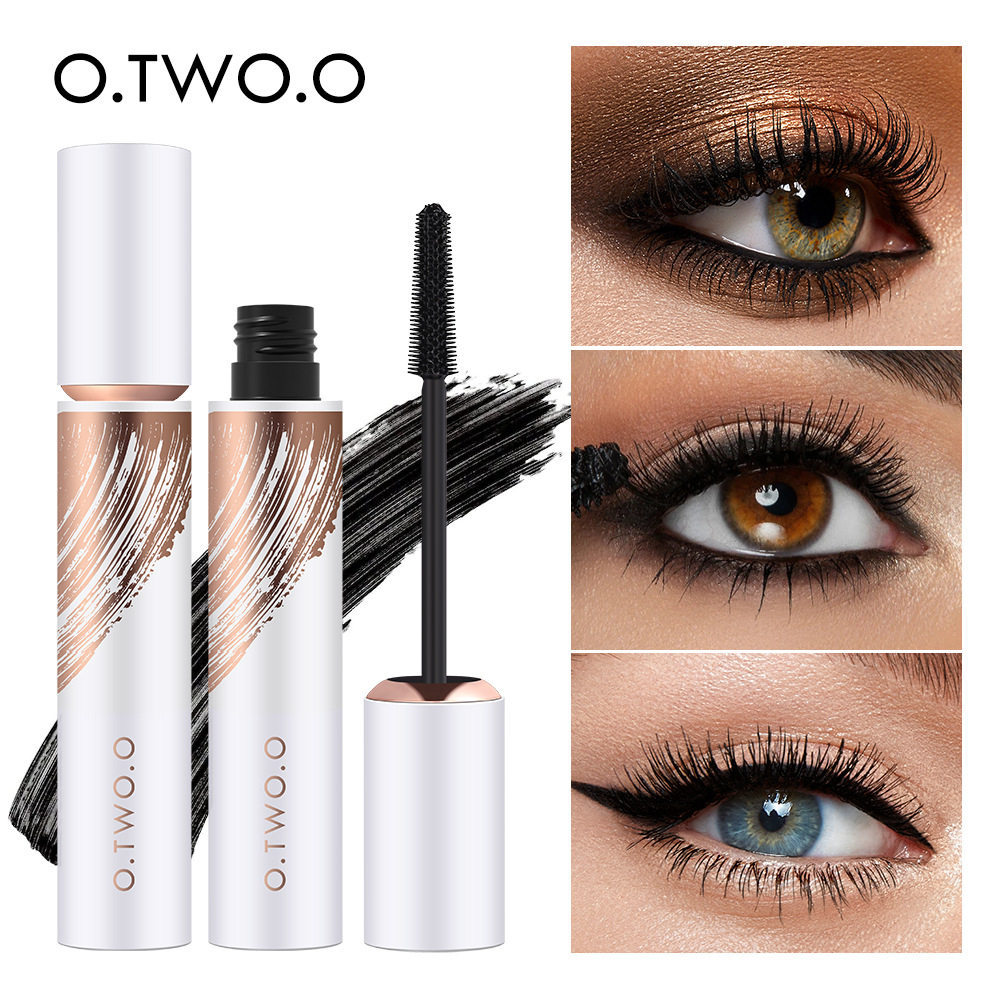 OTWOO Mascara dài chống thấm nước màu đen cong dày uốn cong lâu dài Tạo kiểu lông mi chống nhòe