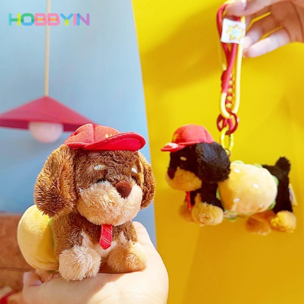 HOBBYIN Furry Puppy Móc khóa, Túi sáng tạo Mặt dây chuyền Dachshund Dog Móc khóa, Furry Puppy Coin P