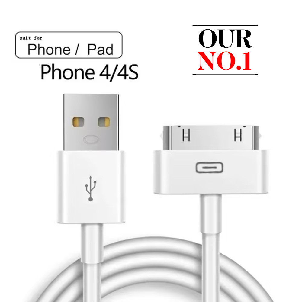 Cáp sạc dữ liệu USB bện 1m cho iPhone 4S 4 S 3GS iPad 1 2 3 iPod Nano iTouch Dây cáp đồng bộ dữ liệu