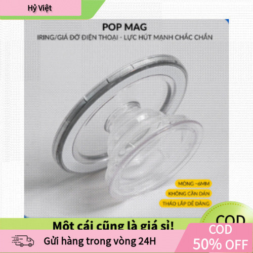 【Hỷ】Popsocket Magsafe gập gọn, hít nam châm chắc chắn, thiết kế trong suốt cho iPhone, máy tính bảng