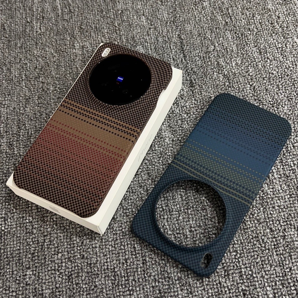 Kevlar sợi carbon nửa viền cho vỏ điện thoại từ tính, thích hợp cho VIVO X300 X200 S Pro Mini mặt sa