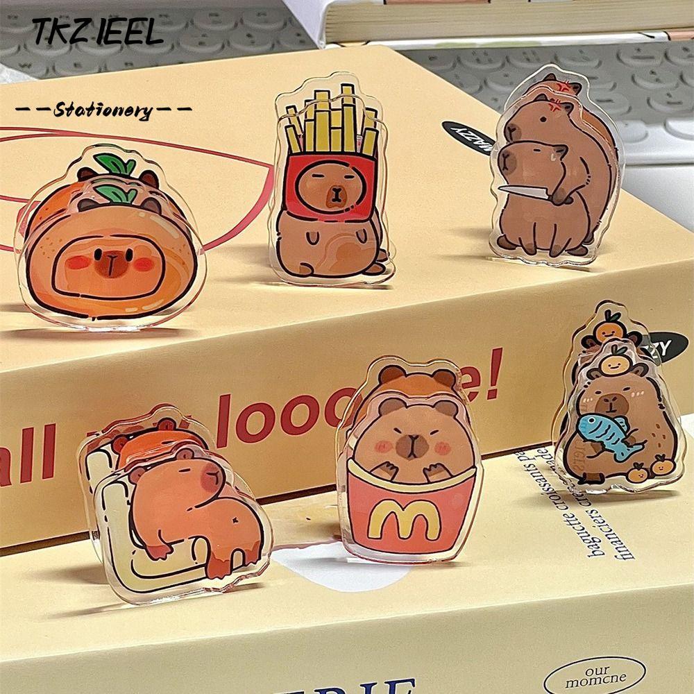 Kẹp chất kết dính ảnh TKZIEEL, Kẹp acrylic Capybara, Kẹp giấy thử nghiệm Capybara PP bền