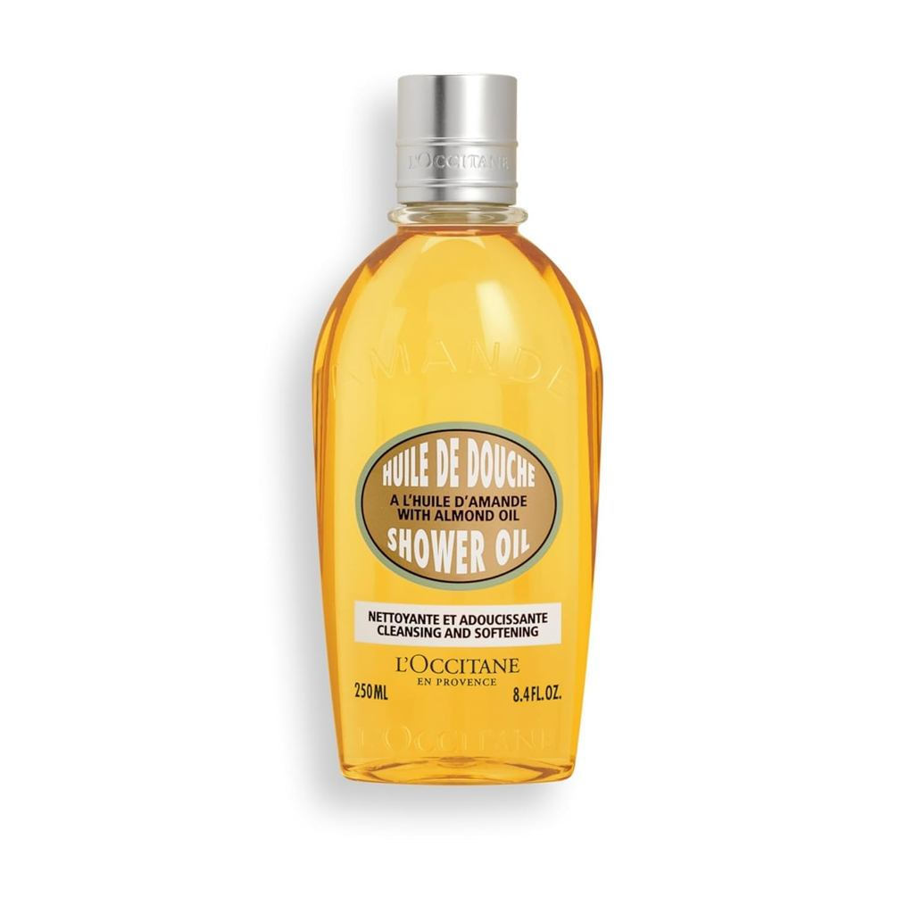 Aceite de ducha de almendra limpiador y suavizante de L'OCCITANE, gel de baño y base de afeitado que