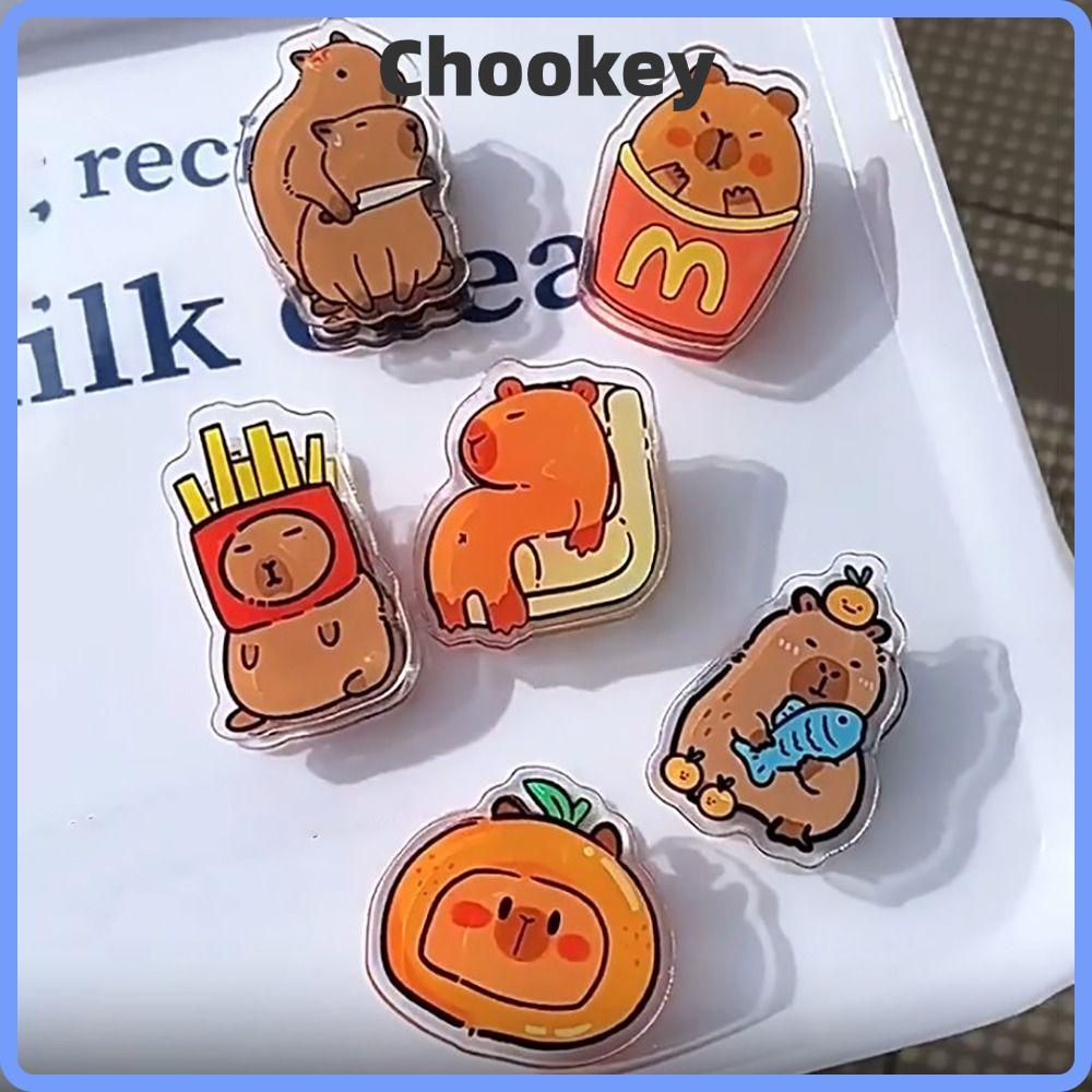 RODAROLA Ảnh Chất Kết Dính Kẹp, Văn Phòng Phẩm Hoạt Hình Capybara Acrylic Kẹp, Capybara Acrylic PP T