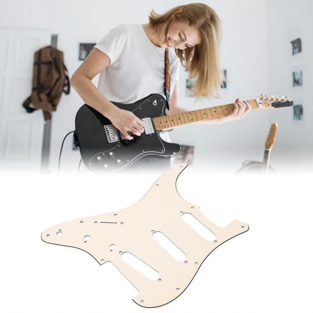 Guitar Pick Guard Điện Pickguard Chống Trầy Xước PVC Dễ Dàng Lắp Đặt Màu Be Cho Fender 62 Strat