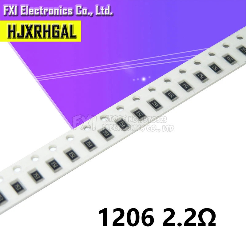 100 Chiếc 1206 Điện Trở SMD 2.2 ohm chip Điện Trở 0,25W 1 / 4W 2.2R 2R2 Mới Chính Hãng