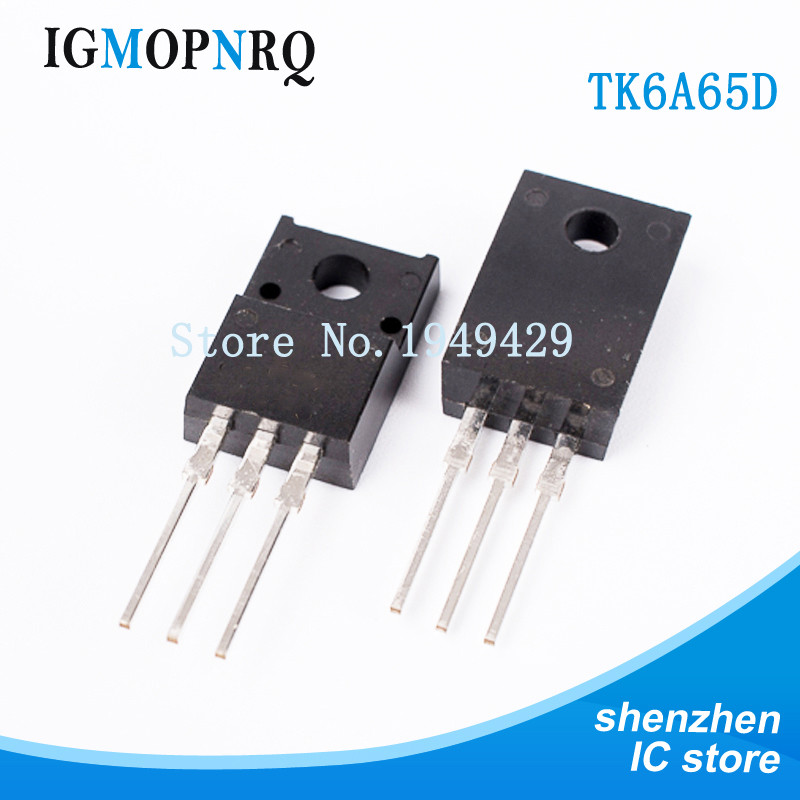 10 chiếc TK6A65D K6A65D TO-220 MOSFET N-Ch FET 650V 4.0s IDSS 10 uA .95 Ohm Mới