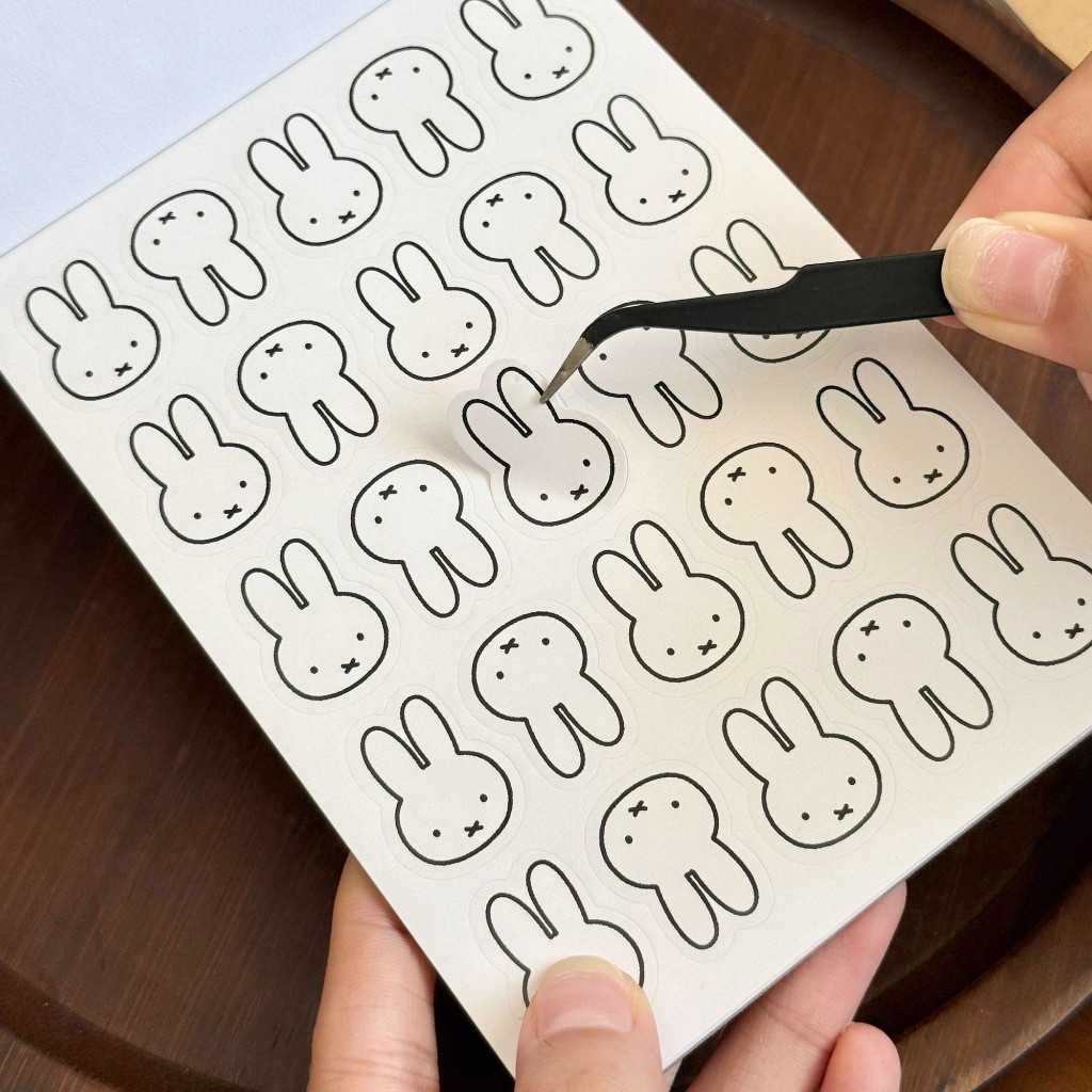 Miffy Sticker Sách Thỏ Miếng Dán Sách DIY Chất Liệu Sổ Tay Vỏ Điện Thoại Cốc Nước Trang Trí Miếng Dá