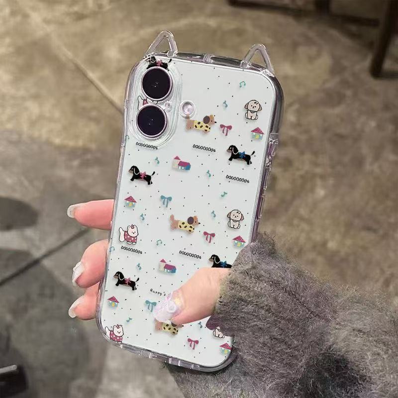Ốp điện thoại hình tai mèo chấm bi cho chó con OPPORENO15 / 14 FINDX 8S / reno13 / 12 / 11 / 1