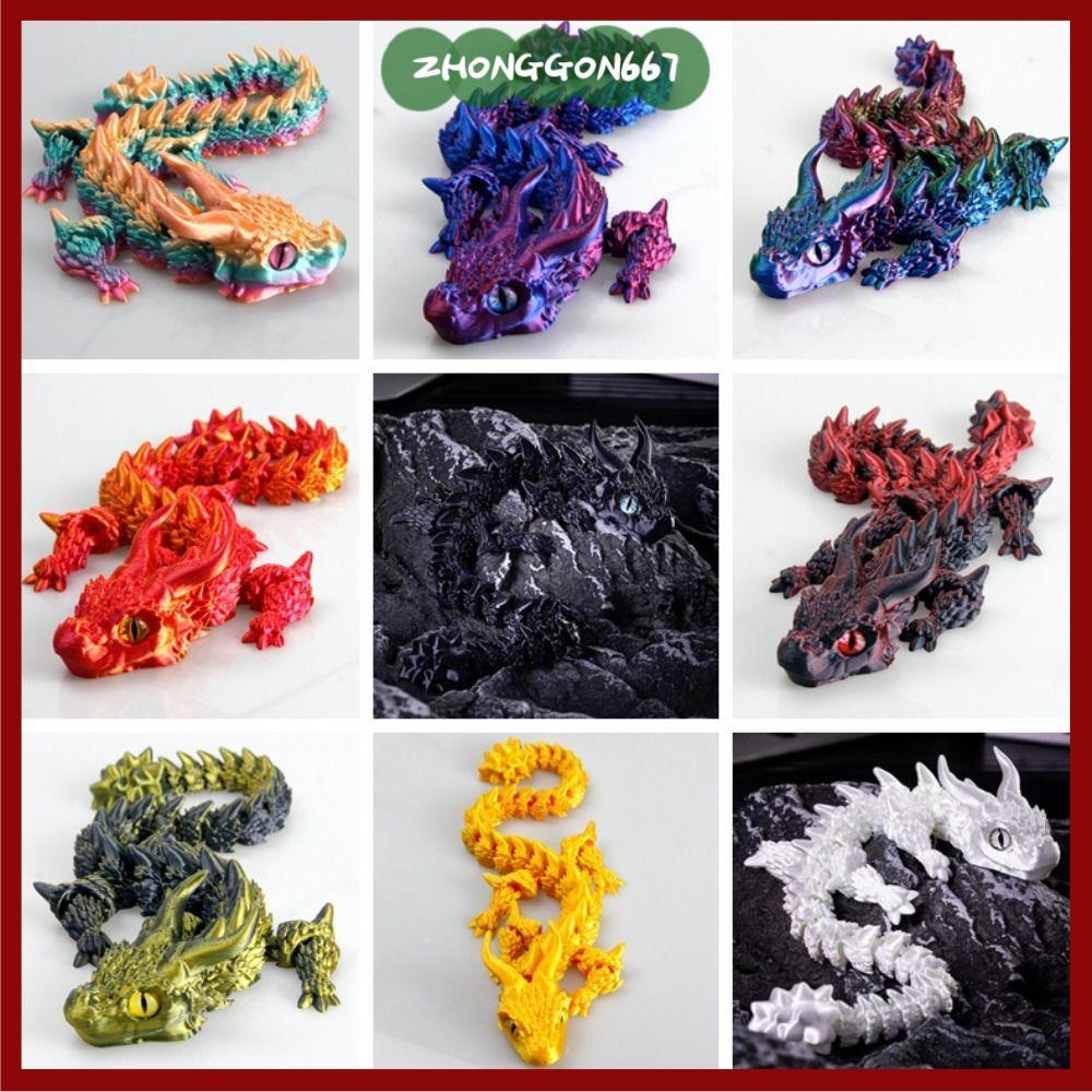 ZHONGGON67 In Hình Rồng, Khớp Di Động Thủ Công Quà Tặng Rồng Khớp Nối, Chất Lượng Cao 31,5Cm Trang T