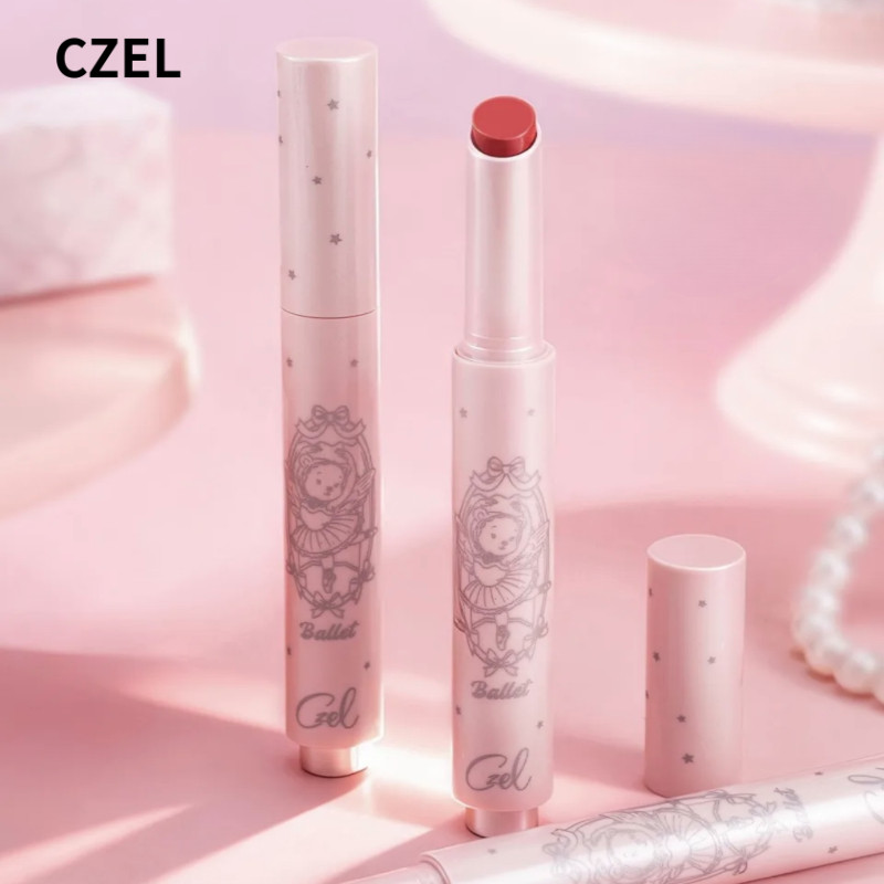 CZEL Son Bóng Tráng Gương Son Kem Ép Trơn Son Môi Màu Nude Son Bóng Nước Dưỡng Ẩm