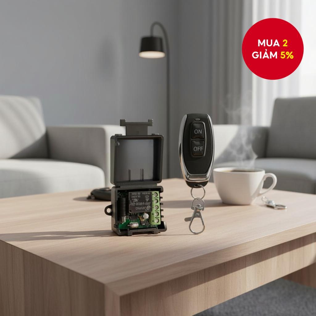 Bộ điều khiển từ xa RF không dây 433Mhz 12V 1CH Relay Receiver Module cho cửa LED khóa điện từ DIY