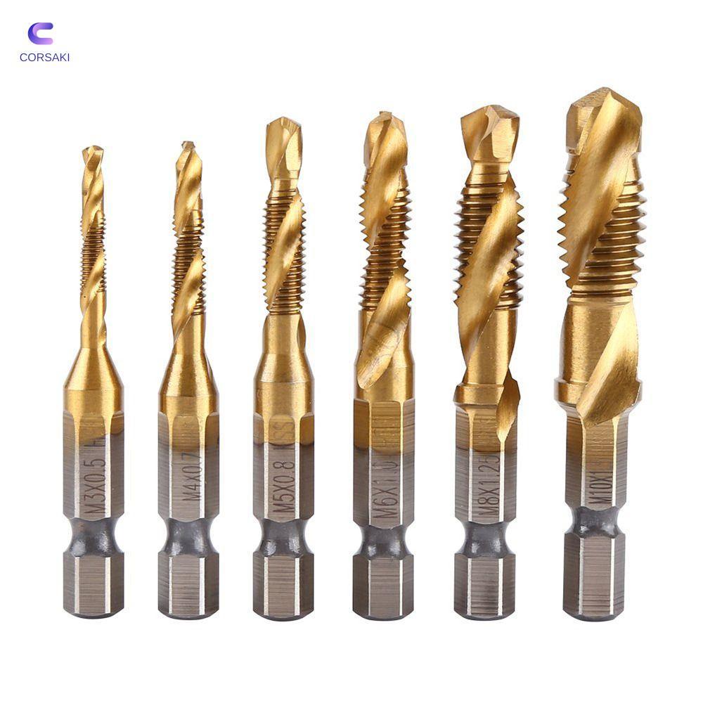 CORSAKI Hex Shank Dụng cụ khoan Tap Drill Bits Dụng cụ cầm tay Hợp chất Tap Shank Tap Drill Bits