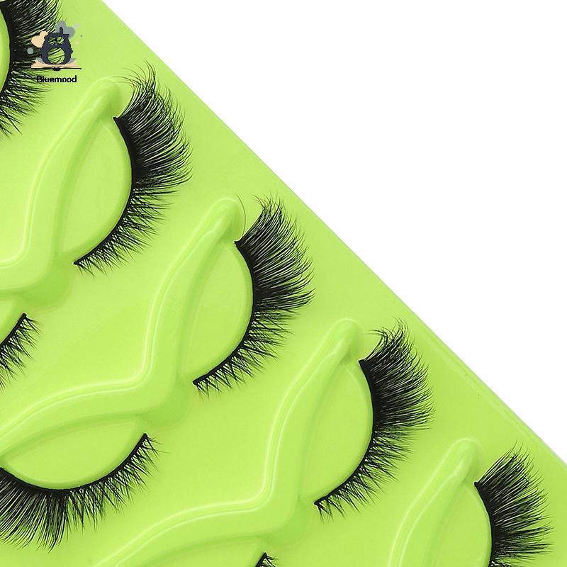 [Bluemood] 5 Đôi Lông Mi Cáo Lông Mi Mèo Lông Mi Giả Wispy Nhìn Tự Nhiên Lông Mi Dài Cánh Cuối Mắt M