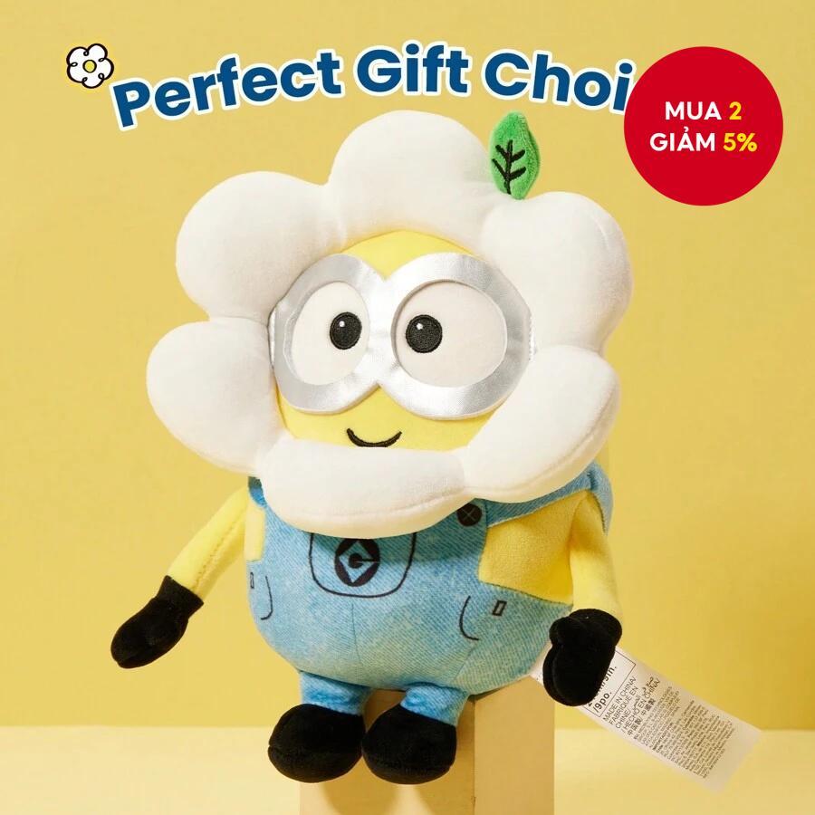 MINISO Đồ chơi nhồi bông Minion thiết kế hoa 9 inch mềm mại ôm được làm quà tặng 22cm×30cm.