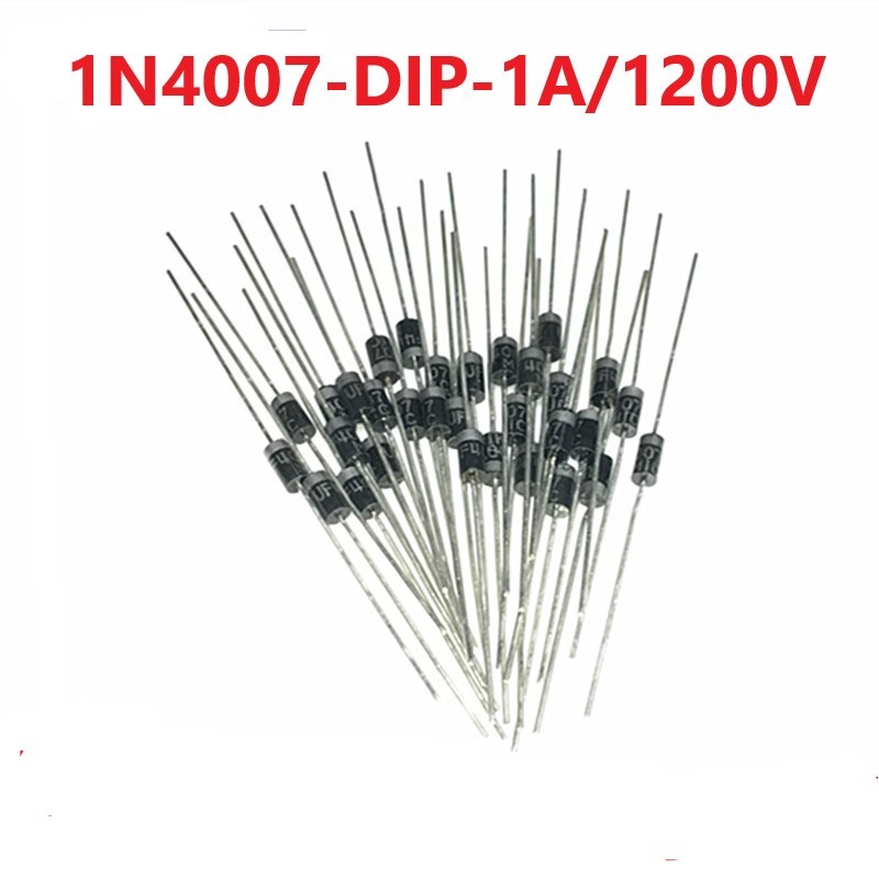 Túi 10 Con - Diode Chỉnh Lưu Dòng 1A/1200V 1N4007 IN4007 DO-41 Chân Cắm DIP 4007, M7 SMA, 1N4007 châ