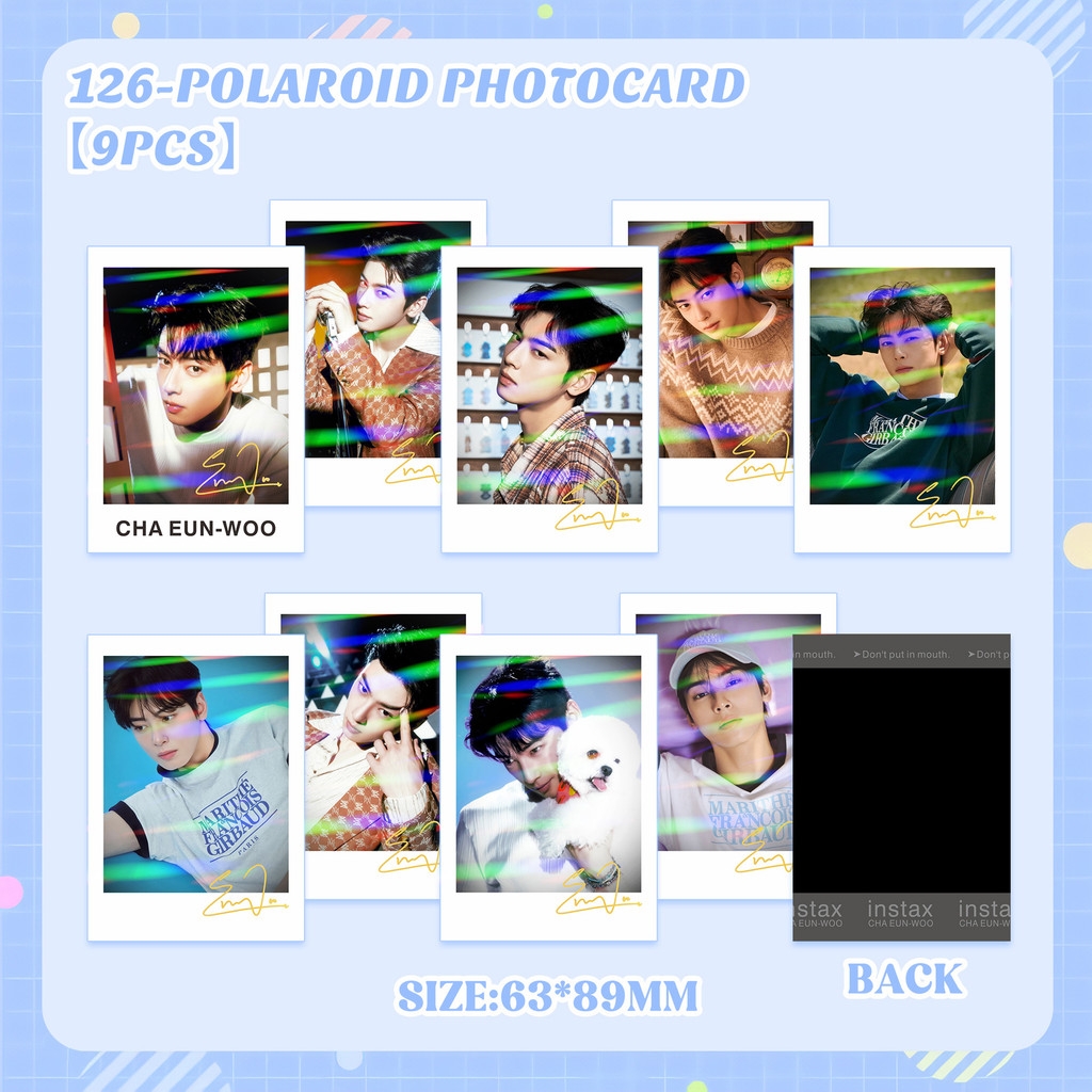 5-18 Chiếc Phim Truyền Hình Hàn Quốc Diễn Viên Cha EunWoo Laser Lomo Cards 9 Lưới Ảnh Bitch X Rich M