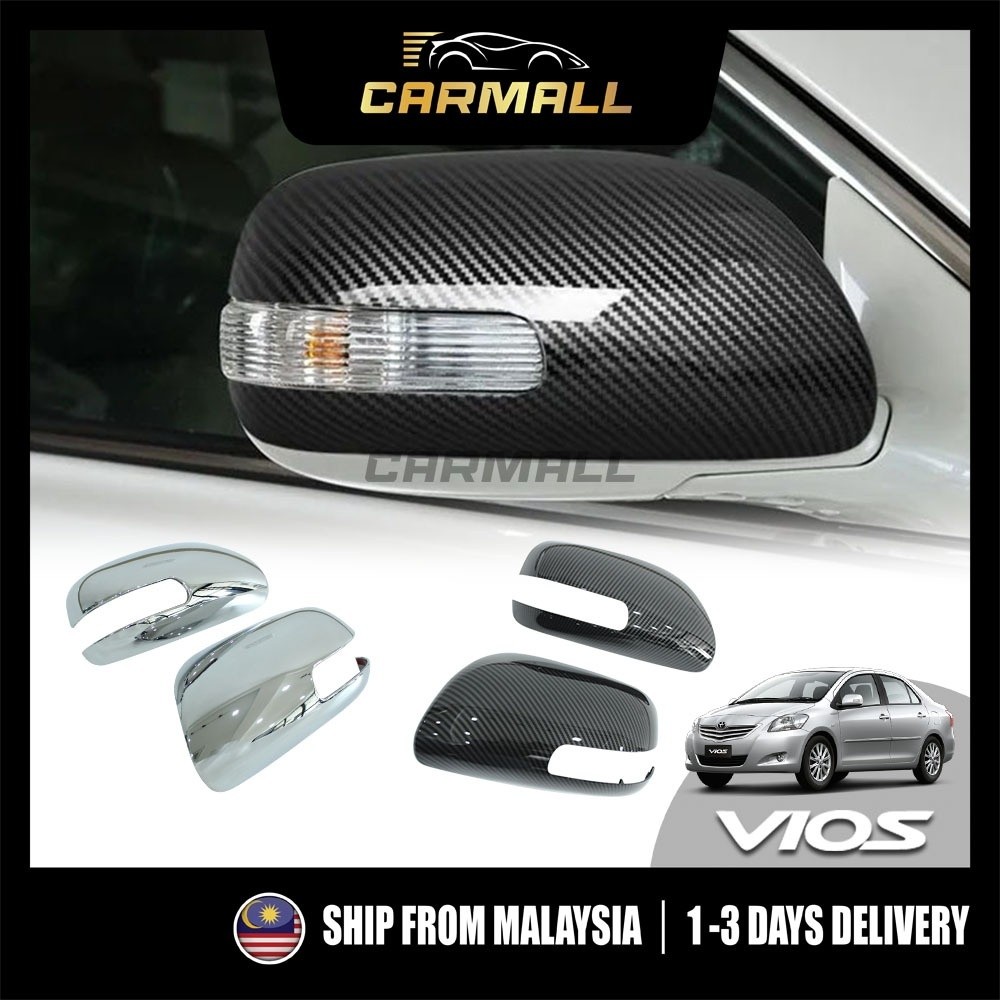 Toyota Vios (Thế hệ thứ 2) Gương chiếu hậu Carbon Chrome Vỏ gương chiếu hậu Cánh 2007-2012 XP90 NCP9