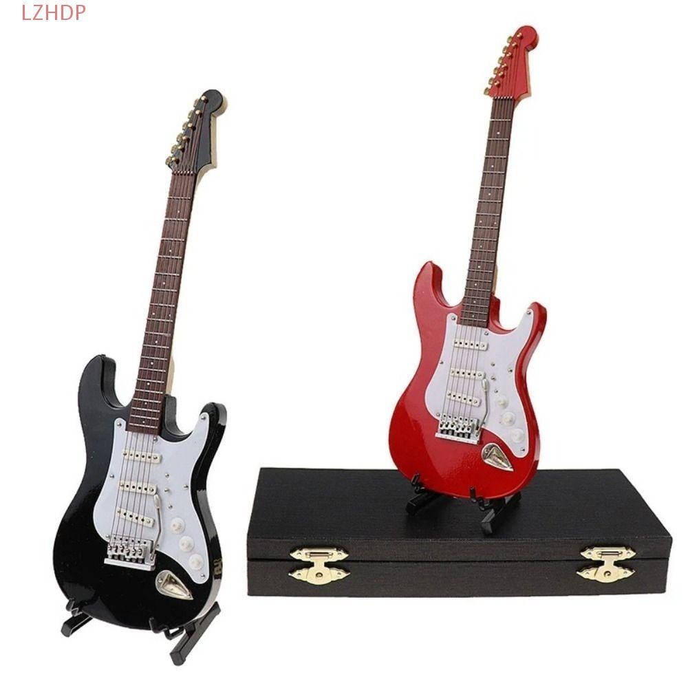 Đàn Guitar Điện Bằng Gỗ Mini LZHDP, Nhạc Cụ Mini Nhà Búp Bê Thu Nhỏ Đàn Guitar, Đàn Guitar Điện Vint