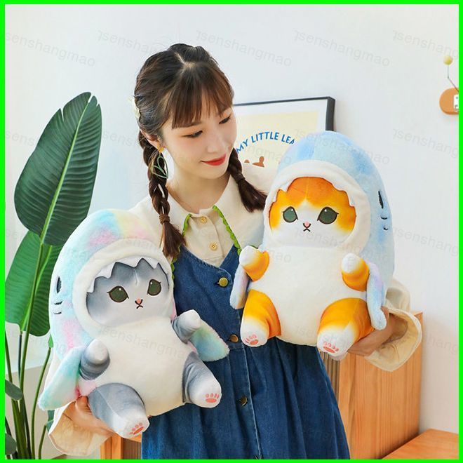 PS1 Shark Cat Plushie Đáng Yêu Sang Trọng Đồng Hành Búp Bê Hợp Thời Trang Thú Nhồi Bông Gối Đồ Chơi 