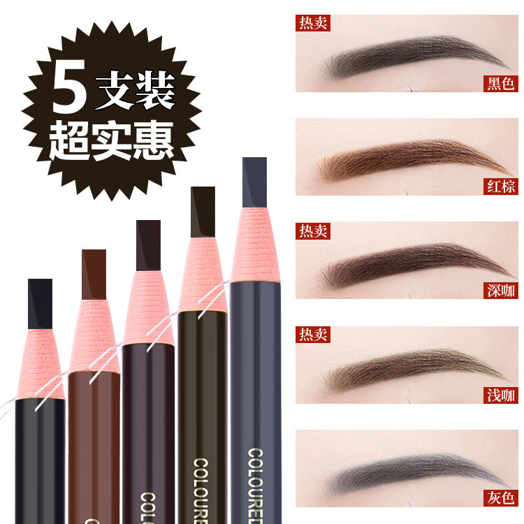 Spot Goods#Ultra-fine Eyebrow Pencil Waterproof Sweatproof Hard Core Wild Line Eyebrow Women Tattoo 