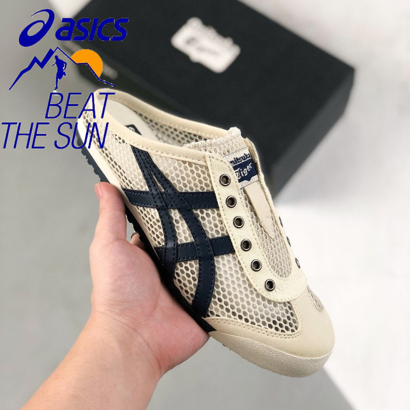 Giày Onitsuka Mới Slip-On Canvas Giày Đế Mềm Giày Thể Thao Cặp Đôi Giày Chạy Bộ Màu Đen