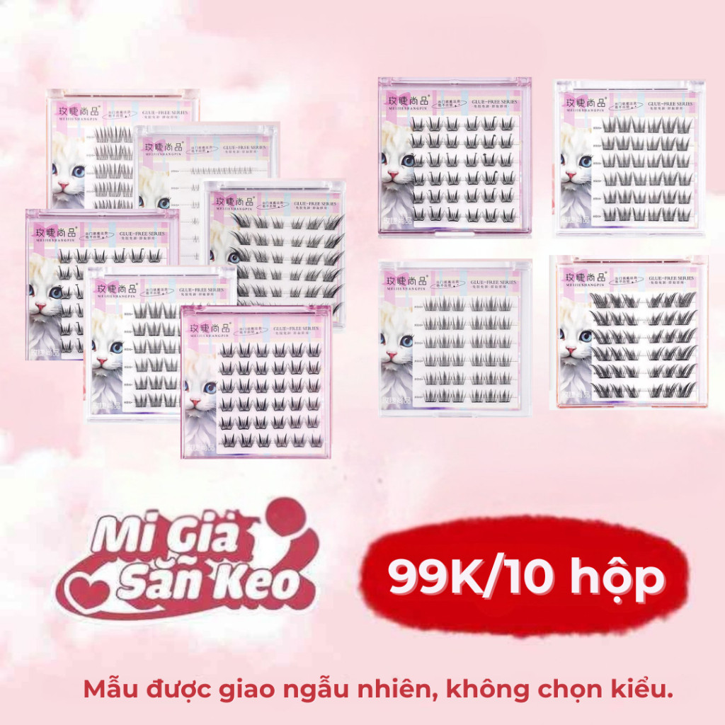 Lông Mi Giả Không Cần Keo – Mi Cong Chữ C Mảnh Tái Sử Dụng Sản Phẩm Việt Nam Mỹ Phẩm 10 hộp 99k