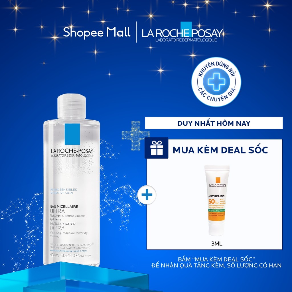 Nước tẩy trang làm sạch sâu cho da nhạy cảm La Roche-Posay Micellar Water Sensitive Skin 400ml