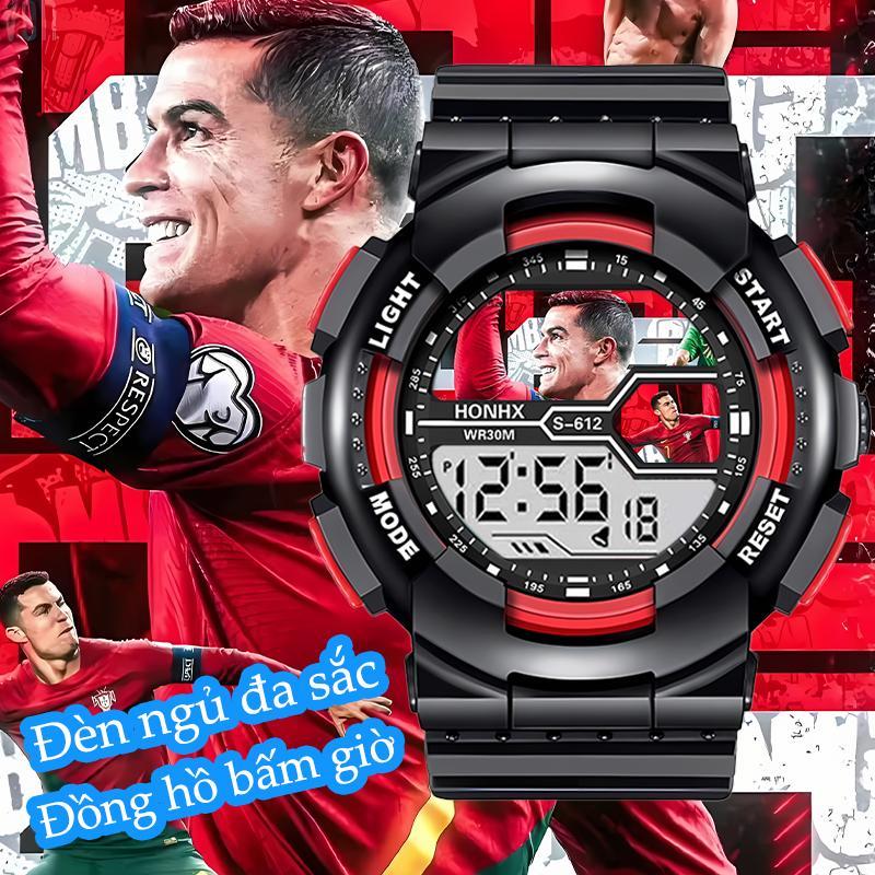 Đồng hồ điện tử chống nước, CR7, dành cho bé gái, phong cách hoạt hình, đồng hồ kỹ thuật số LED, có dây đeo và báo động có thể điều chỉnh, thích hợp cho trường học và quản lý thời gian tại nhà