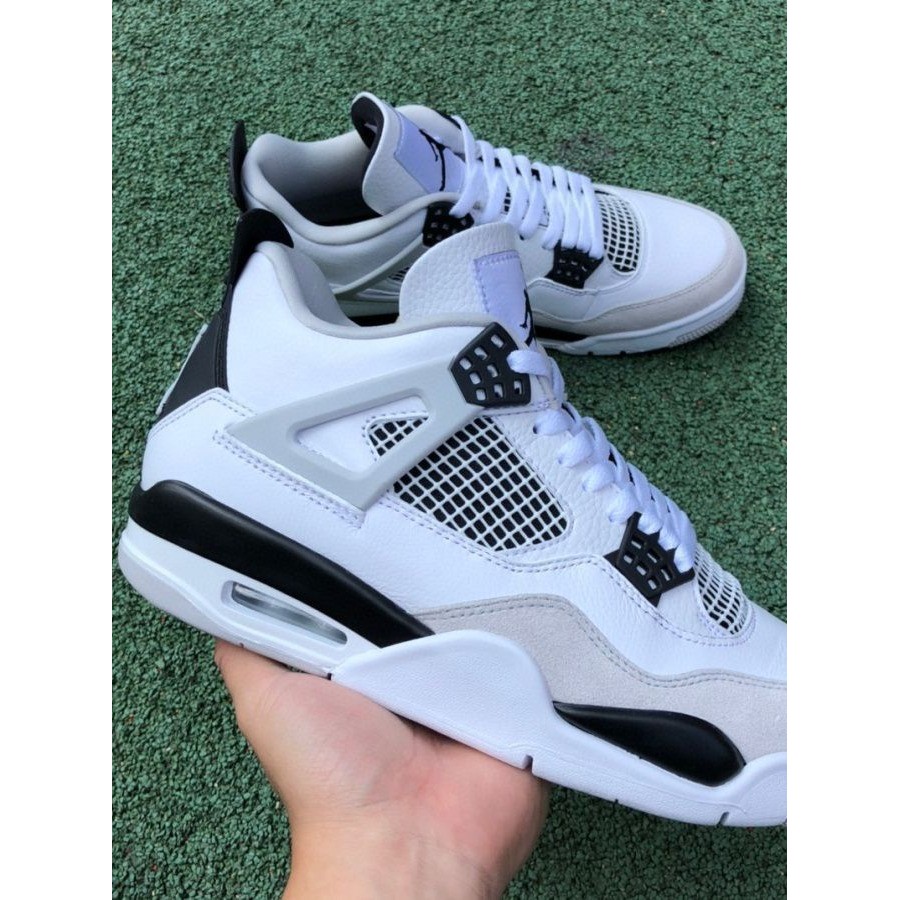Giày Aj4 Hot Lava Phối Màu Nửa Đêm Xanh Điện và Xi Măng Trắng - Thương Hiệu Paris